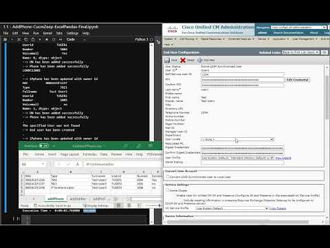Cisco UC Automation - CUCM - Provision IPPhone  using Python/Pandas (Excel sheet) - 03