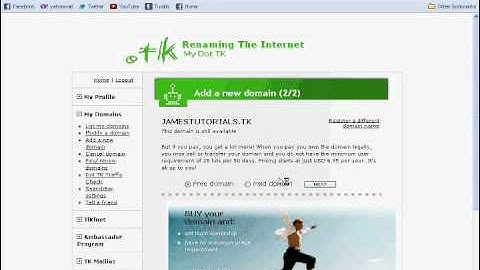 How to make a .tk Domain from webs.com