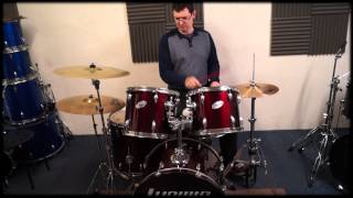 Red Metallic Ludwig Accent with Meinl Cymbals