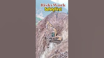 Epic Excavator on Cliff Edge! 🚜 Risky Operation Caught on Camera #shorts