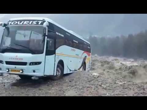 Heavy rainfall in Manali creates havoc, gulps up volvo bus.