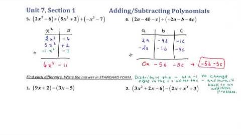 Unit 7 Section 1 pt 1 (Adding and Subtracting Polynomials)