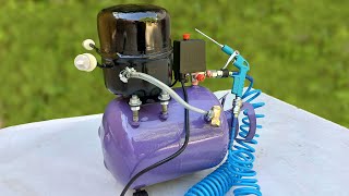 How to make a silent homemade air compressor with a refrigerator motor