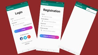 Registration Form / Android Studio /  Part - 2