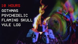 Gothmas Flaming Skull Yule Log - 10 Hours Holiday Halloween Christmas Fireplace Ambiance Screensaver screenshot 3