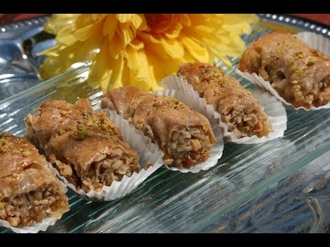 Recette Rouleaux de Baklawa aux Noix & Arachides - Walnut & Peanut Baklawa Rolls Recipe