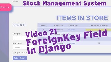 21 HOW TO ADD A FOREIGNKEY FIELD IN DJANGO - STOCK MANAGEMENT SYSTEM