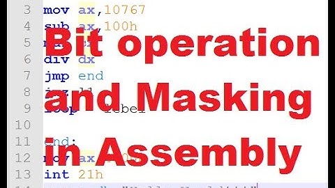 Bitwise operation and Masking in Assembly