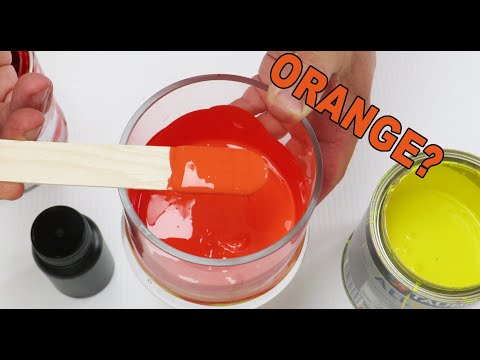 So macht man Orange in Aquarellfarbe mit Acrylfarbe