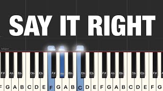 Nelly Furtado - Say It Right Piano Tutorial Medium