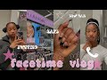 Facetime vlog pov were on facetime  school vlog shopping nails grwm new hairect