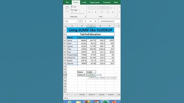 Using sumif like vlookup in #microsoft  #excel #msexcel #shorts #computer #education #tricks