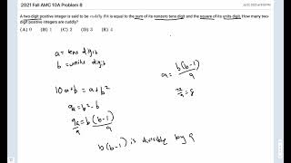 Problem 8: AoPs 2021 Fall AMC 10A