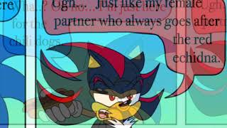 Shadow looks for a Chaos emerald, Rogue looks for something else Comic dub.