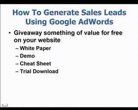 How to generate sales leads using Google AdWords