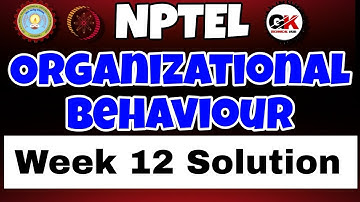 Organizational Behaviour Individual Dynamics in Organisation Assignment 12 Solution #week12