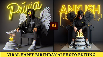 Create 3D Happy Birthday Ai Photo Editing Bing | Birthday Image Editing | Happy Birthday TShirt Name