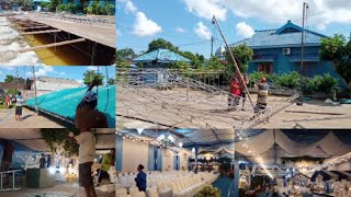 Pemasangan Tenda Di Atas Kolam Ikan || Variasi Baru Slayer Biru Kombinasi