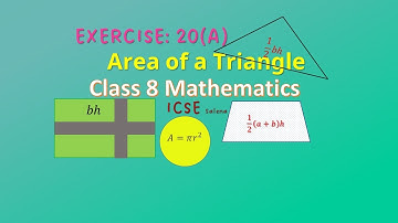 Perimeter and Area of Triangles | Ex: 20 A | Solution | Hero’s formula| Class 8 | ICSE |