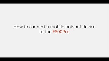 Thinkware - How to connect a Wi-Fi Hotspot Device to your F800PRO