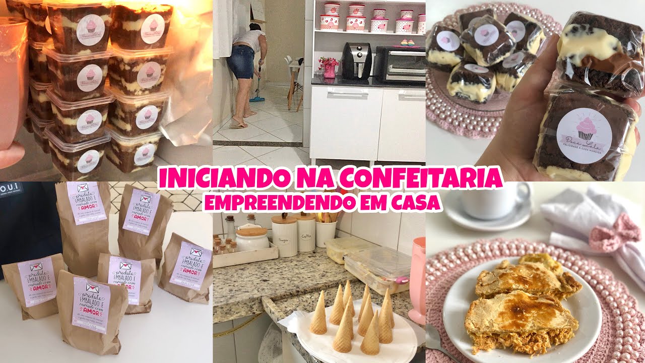 INICIANDO NA CONFEITARIA | rotina de encomendas, bolo no pote, brownie, cone trufado e empadão E+