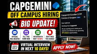 Capgemini Off Campus Hiring Update 🔥 Interview in 10 Days | Mail Explained | Batch 2024, 2025, 2026