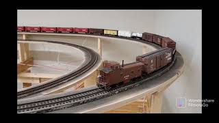 Model Train Layout Running Trains. Railway