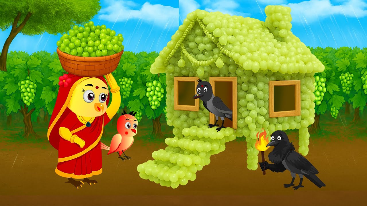 चिड़िया का हरे अंगूर का घर |Ranu chidiya cartoon new episode | new moral story