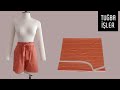 Very Easy Paperbag Belted Short Cutting and Sewing (With Side Pockets) | Tuğba İşler