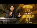Without fail you will recover all  pastor priya abraham  19 feb 2023
