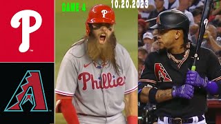 Phillies vs Diamondbacks NLCS (10.20.2023) GAME 4 Highlights - MLB Highlights | MLB PLAY OFFS 2023