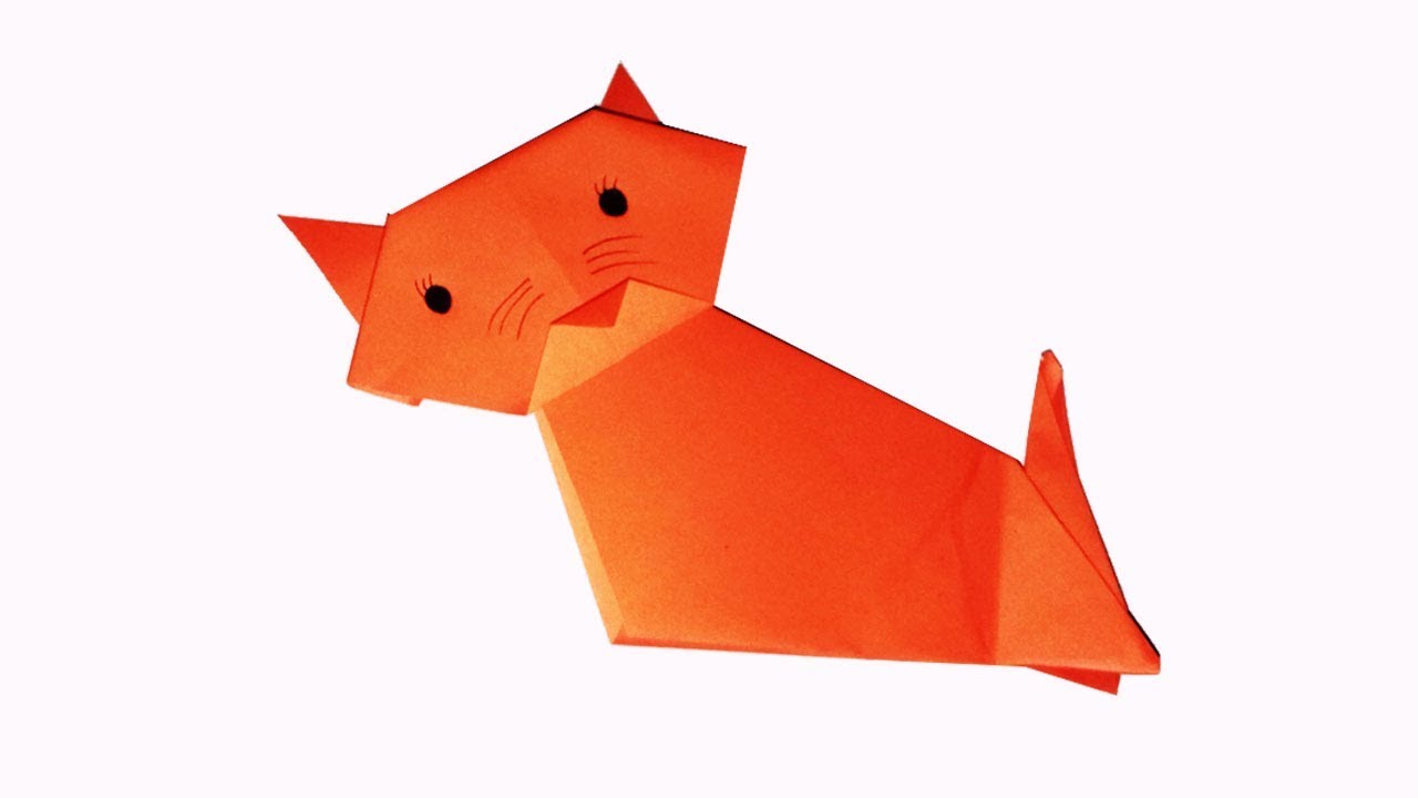How to make an origami cat_Origami paper craft ideas_Paper cat making