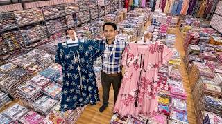 नाईट वियर की रेट सुन कर आप भी चौंक जाओगे 😮 l COTTON NIGHTY WHOLESALE MARKET IN SURAT