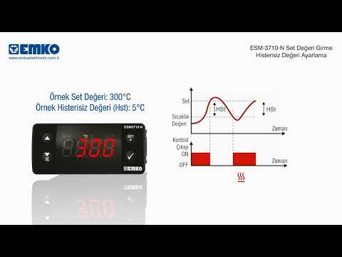 EMKO Elektronik ESM3710-N Sıcaklık Kontrol  Cihazı SET Değeri Girme, Histerisiz (HST) Parametresi