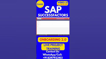 SAP SuccessFactors Onboarding 2 0 Training Online Class 21 30th Oct 2025 #sapsuccessfactorstraining