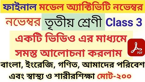 Class 3 all subjects Final Model Activity Task  part 8 november