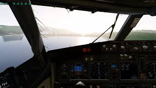 BOEING B737-800 BEAUTIFUL RAIN LANDING IN X-PLANE 12 - VVCS RNAV APP screenshot 5