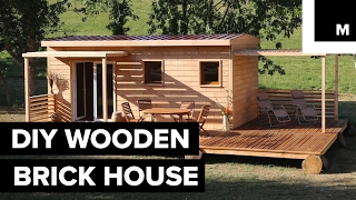 DIY wooden brick house