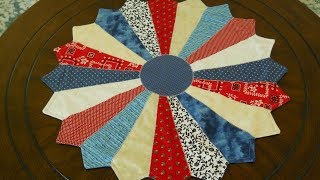 Red, White And Blue Dresden Plate Table Topper