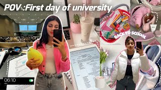 FIRST DAY OF UNIVERSITY  6AM? Back to school Vlog+ GRWM ️ Computer science student 