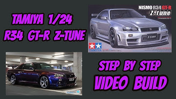 Tamiya 1/24 R34 GT-R Z-Tune Step by Step Video Build Part 1