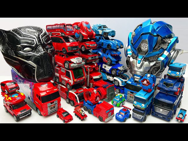 Full Red Car & Blue TRANSFORMERS Robot Tobot Toys - Last Knight BUMBLEBEE vs. BLACK PANTHER Revenge class=