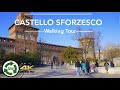 Castello Sforzesco, Milan Italy - Walking Tour 2022 4K Ultra HD