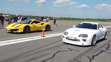 1300HP Toyota Supra Turbo vs Ferrari 488 Pista