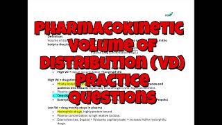 Information Pharmacokinetics Made Easy: Volume of Distribution (Vd) Explained + Practice Questions Guide
