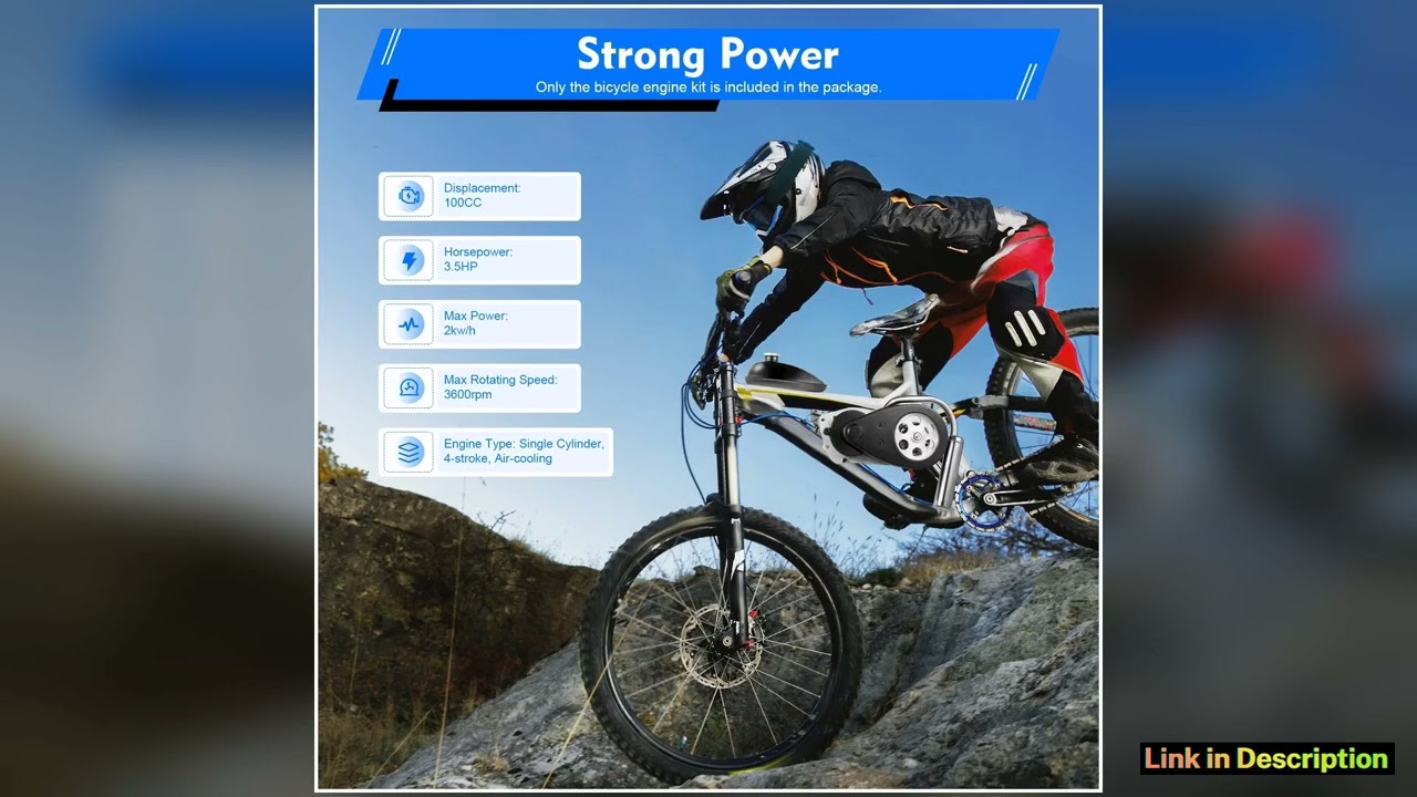 100CC 35HP Bicycle Engine Kit 4stroke Single Cylinder Gasoline Engine Complete Kit 50kmh Max Speed