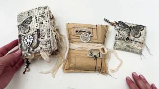 Junk Journal | Soft Cover Book | Sewing Tissue Paper and Tim Holtz Tissue Wrap | Flip Through