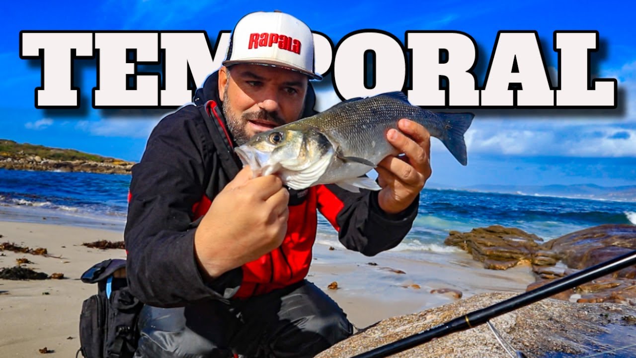 🎣 PESCANDO Lubinas a SPINNING en Pleno Temporal 🌊 | Encuentro una Criatura muy rara