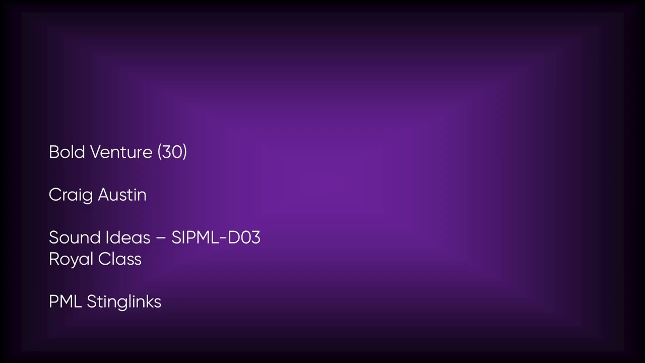 Bold Venture (30) - Craig Austin | Sound Ideas (SIPML-D03) [Full Track] - PML Stinglinks 