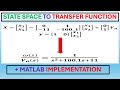 State Space Representation to Transfer Function Model Conversion.